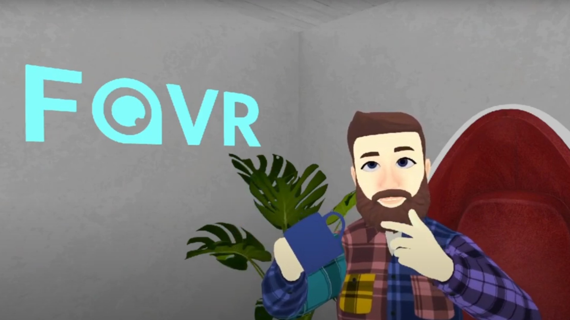 A virtual streaming room with fixed camera angles and lighting in VR