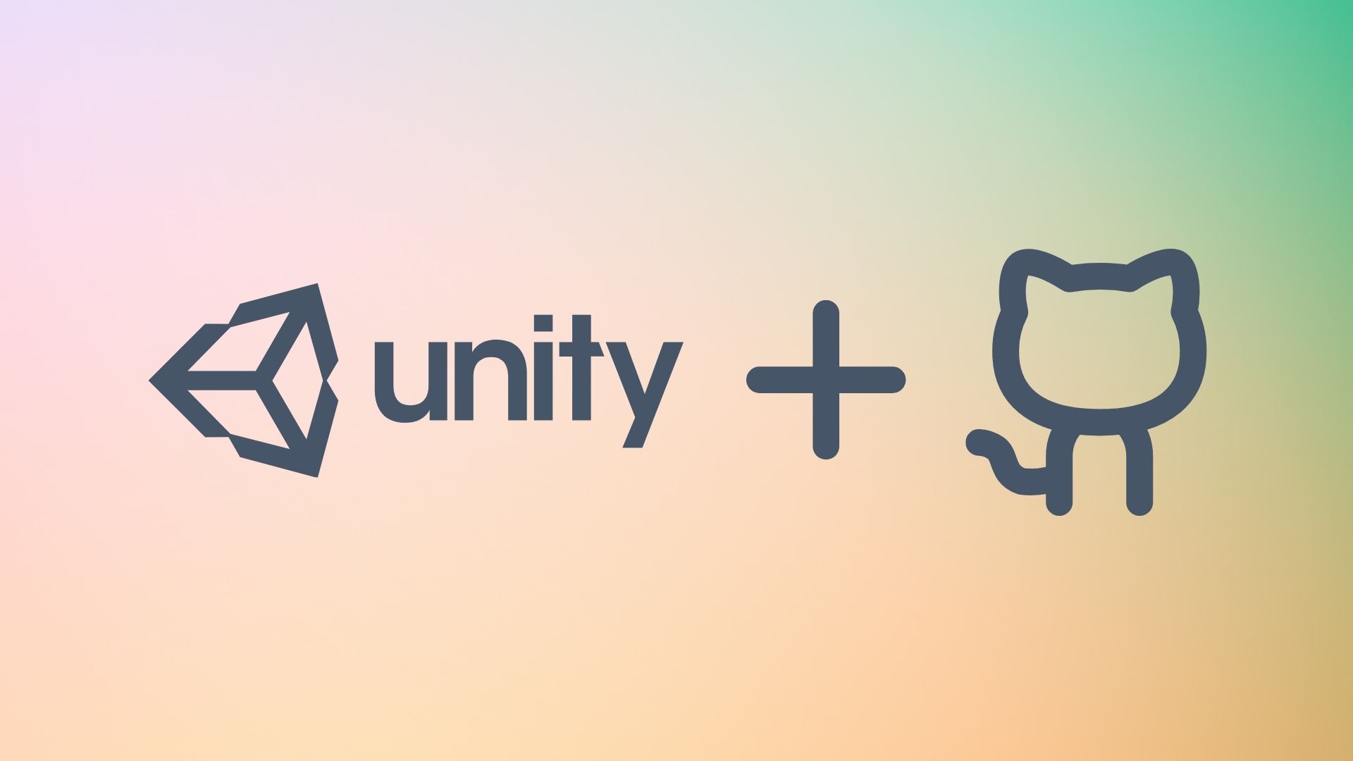 The unity and github icons with a plus symbol in between.