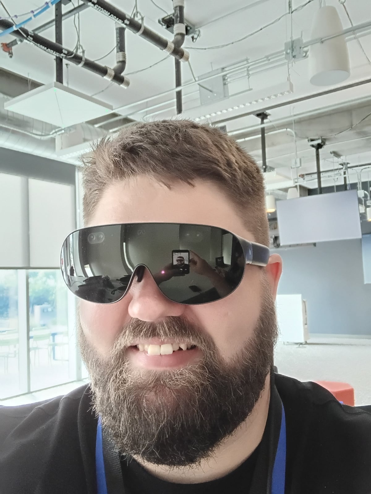 Matthew Aisthorpe wearing dark wraparound glasses at Meta Connect 2026